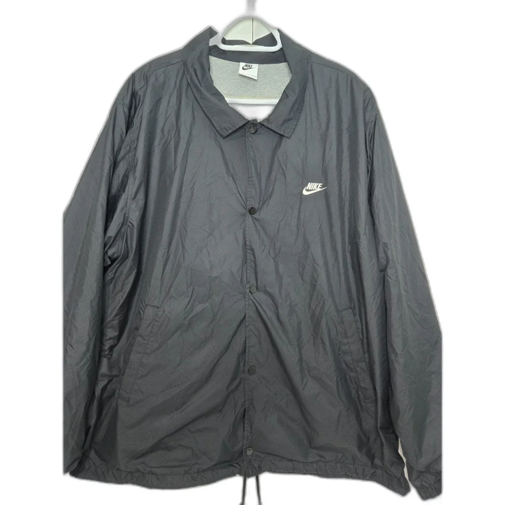 Nike Club Coaches Jacket | Men's Size XL | Black Sportswear Snap Front